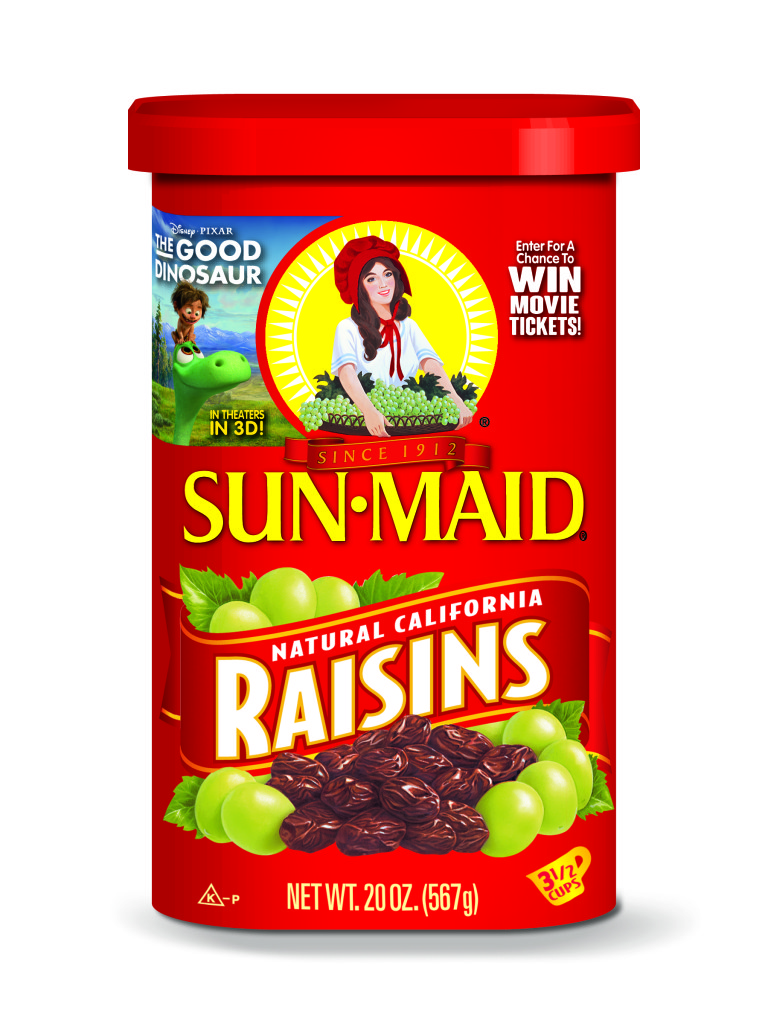 REQUIRED IMAGE - Sun-Maid Raisins Package - With The Good Dinosaur Promotion