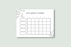 household chores for tweens chart